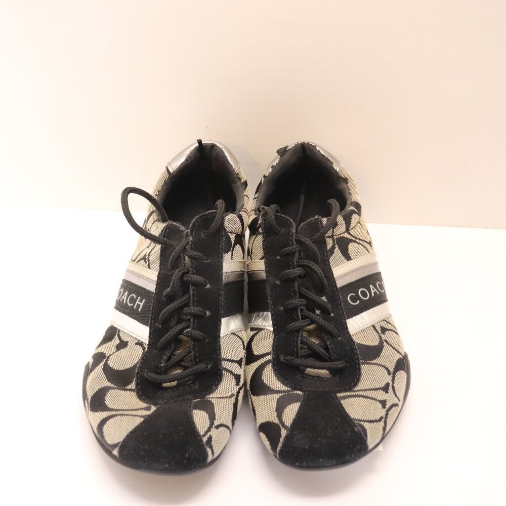 Coach Women's Athletic Shoes Preowned Size 61/2 Black‎ Silver White